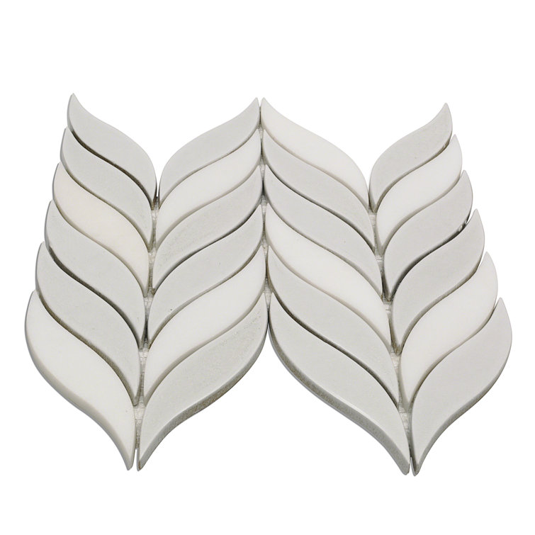 Glacier White Ceramic Fish Scale Mosaic Wall Tile