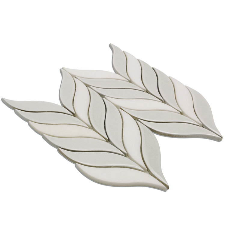 Glacier White Ceramic Fish Scale Mosaic Wall Tile