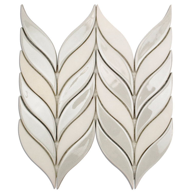 Glacier White Ceramic Fish Scale Mosaic Wall Tile