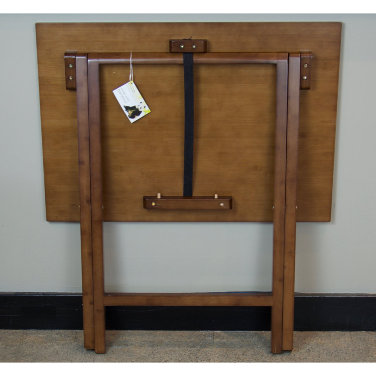 Caramel Bamboo Folding Desk with Rounded Edges