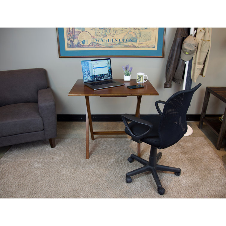 Caramel Bamboo Folding Desk with Rounded Edges