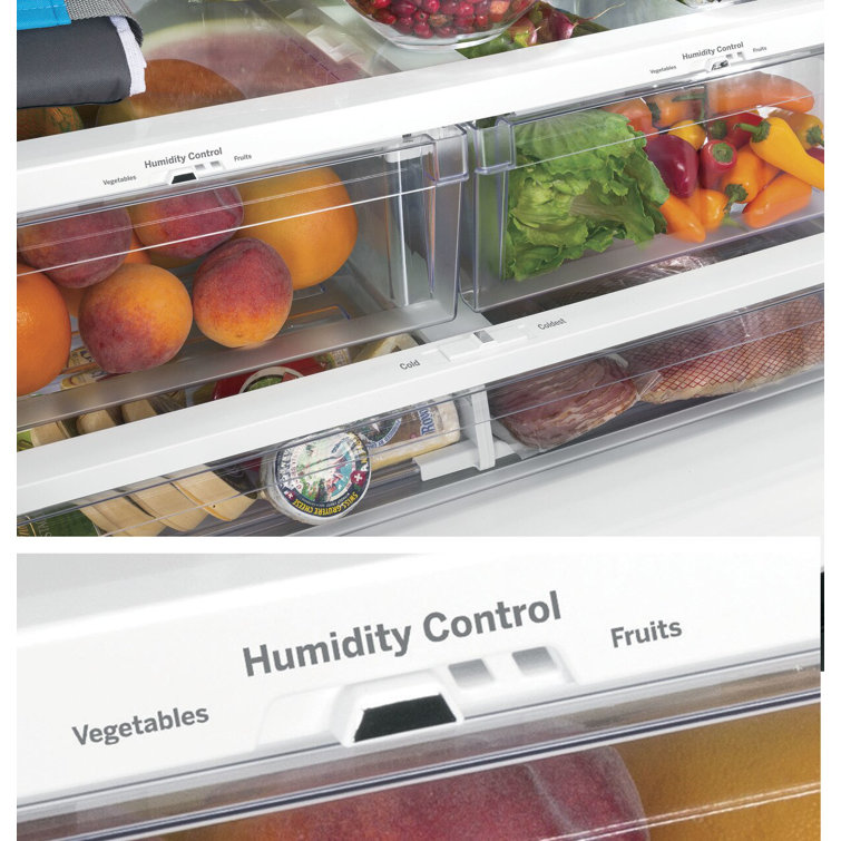 33" Black French Door Refrigerator with Ice Maker and Smart Features