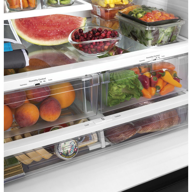 33" Black French Door Refrigerator with Ice Maker and Smart Features