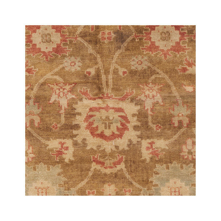 Hand-Knotted Artisanal Brown/Rust Wool Rug 6' x 9'