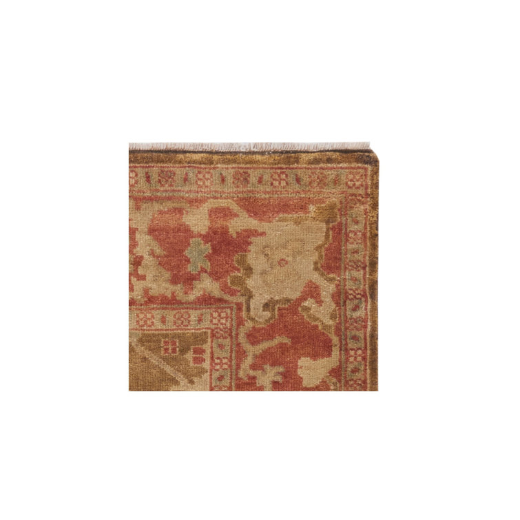 Hand-Knotted Artisanal Brown/Rust Wool Rug 6' x 9'