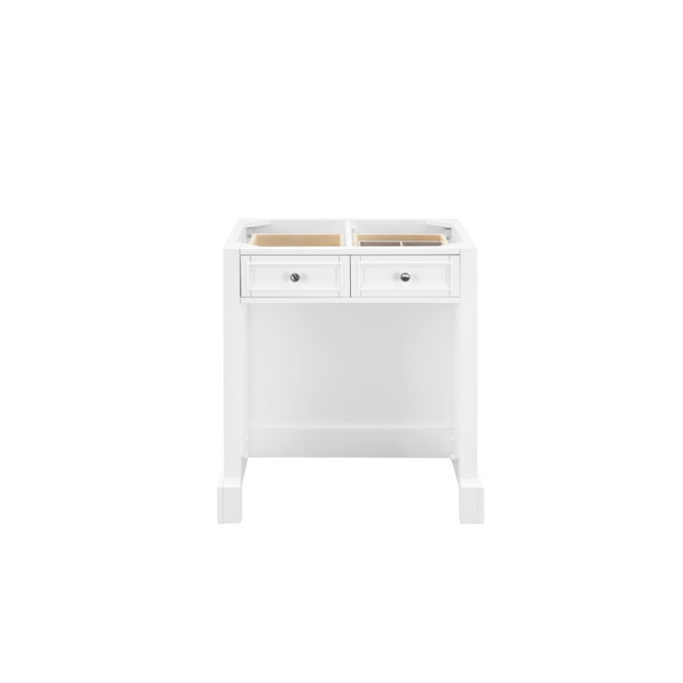 Bright White Solid Wood Vanity with Quartz Top