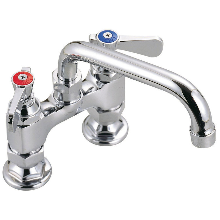 Chrome Backsplash Mount Faucet with Swivel Spout