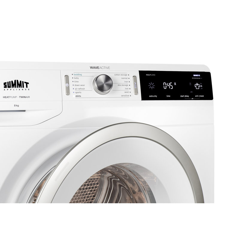 Summit Appliance SLD242W Summit Appliance 3.88 Cubic Feet Ventless Electric Stackable Dryer