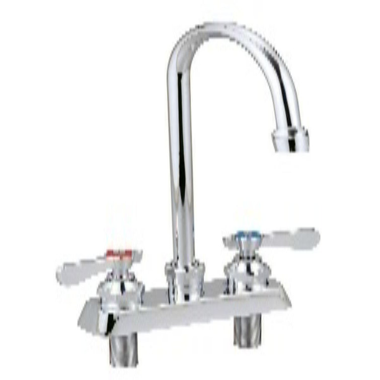 Chrome Lead-Free Centerset Bathroom Faucet with Gooseneck Nozzle