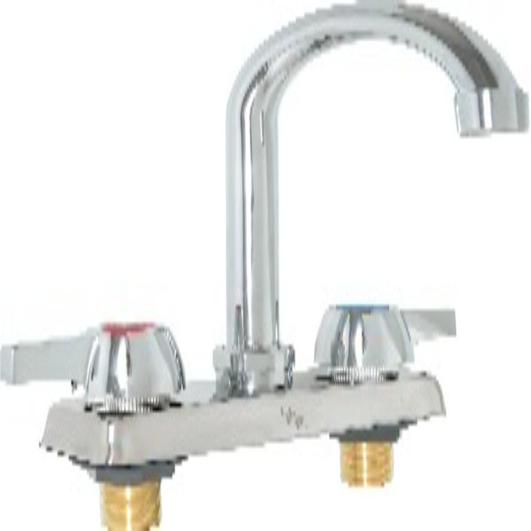 Lead-Free Stainless Steel Centerset Bathroom Faucet with Gooseneck Spout
