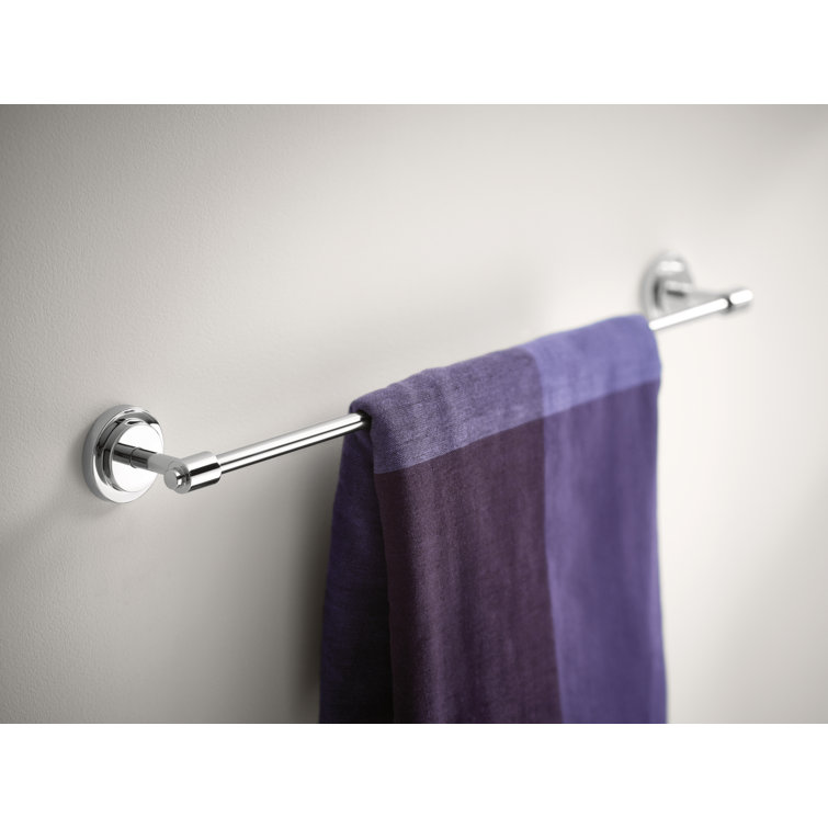 Chrome 24" Modern Wall Mounted Towel Bar