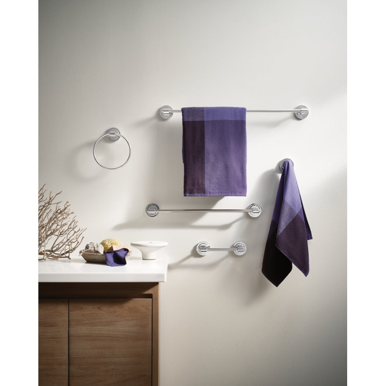 Matte Black 18-Inch Modern Wall Mounted Towel Bar