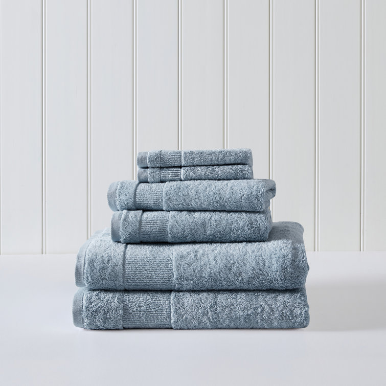 Turquoise Cotton Ridged 6-Piece Towel Set