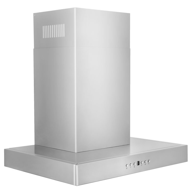 24" Stainless Steel Convertible Wall Mount Range Hood with Charcoal Filter