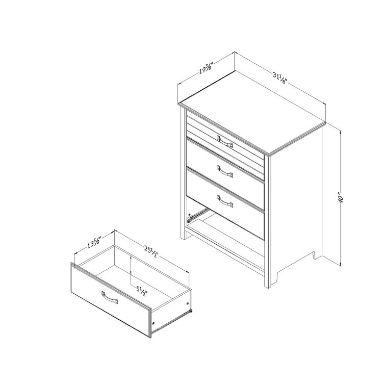 Winter Oak Traditional 4-Drawer Chest with Extra Deep Drawer