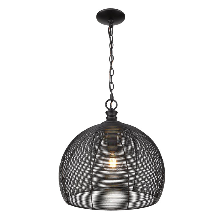 Matte Black Modern LED Bowl Pendant Light