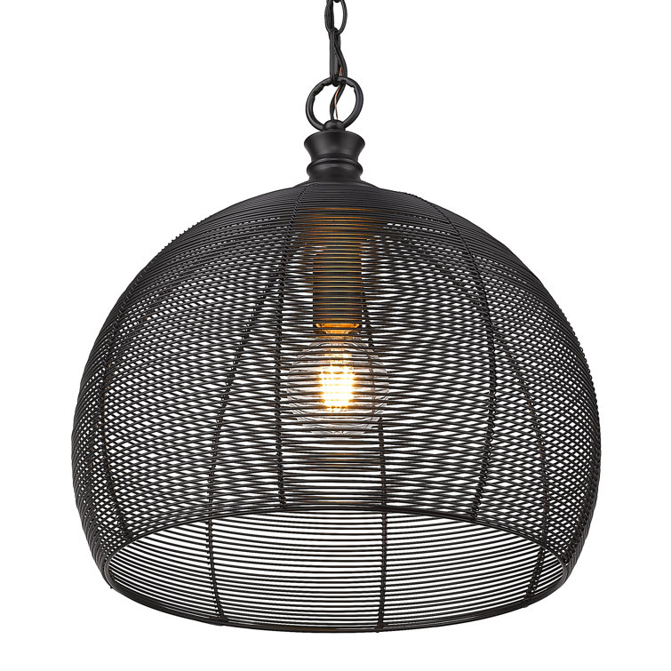 Matte Black Modern LED Bowl Pendant Light