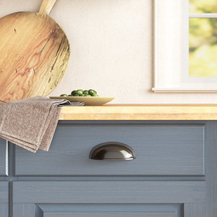 Gunmetal Steel 4-Inch Cup Pull with Mounting Hardware