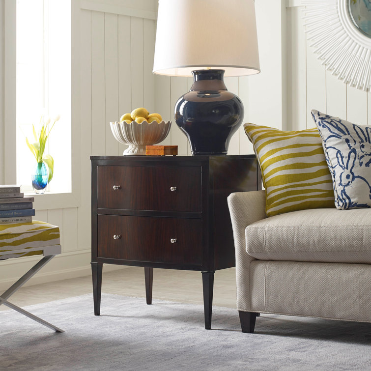 Tribeca Brown Mozambique Veneer 2-Drawer Nightstand