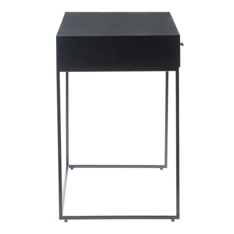 Mugello Solid Acacia Wood Desk with Textured Drawers in Black