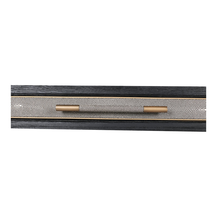 Transitional Black and Gold Home Office Desk with 3 Drawers