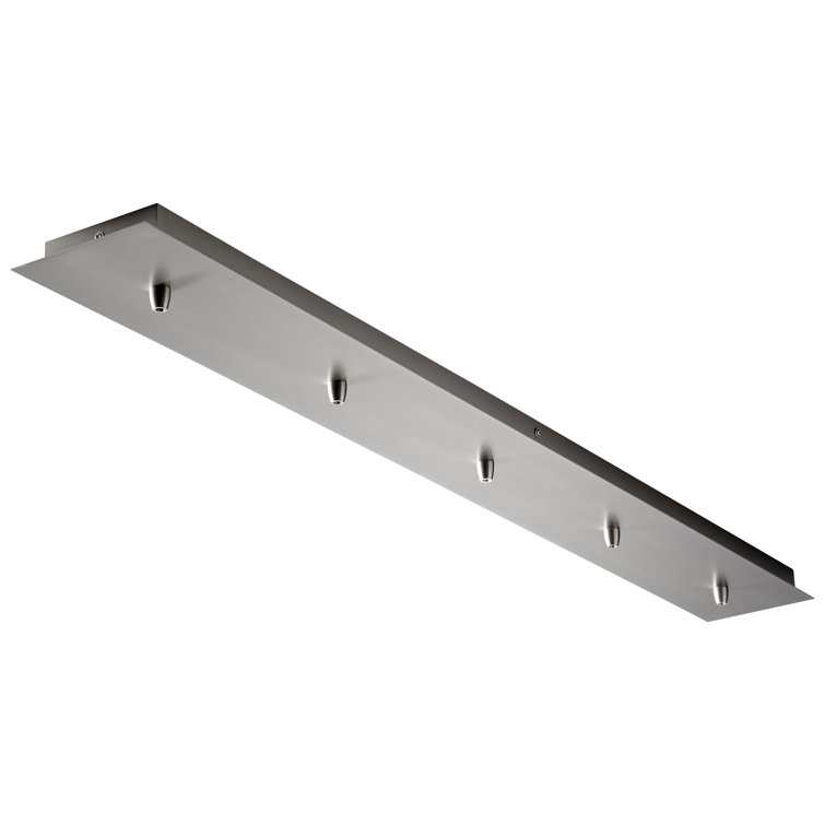 Sleek Satin Nickel 5-Light LED Linear Pendant Canopy Kit