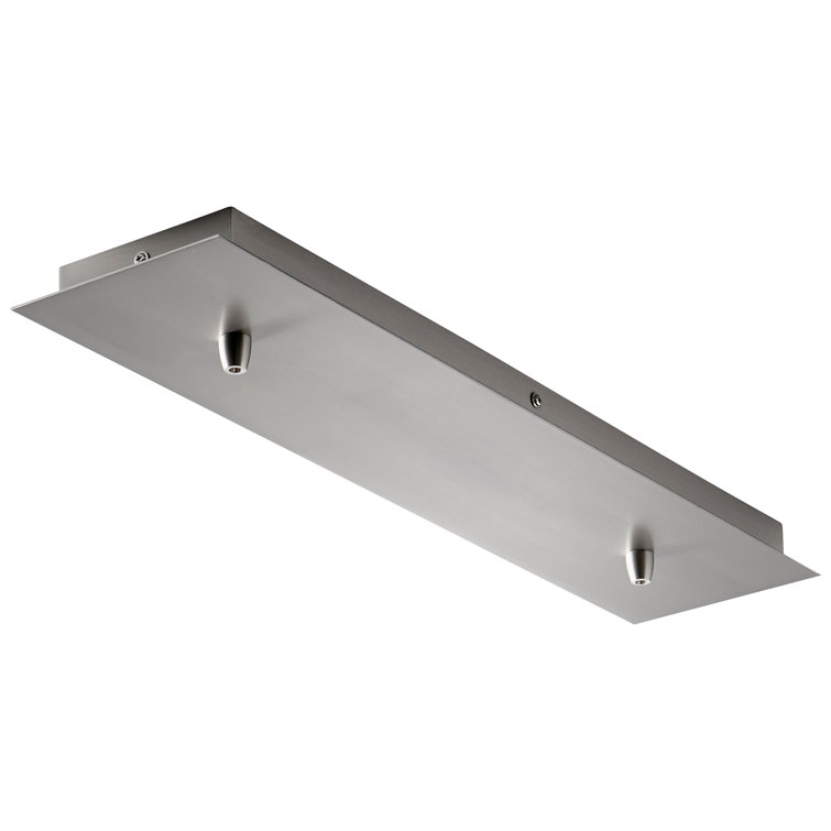 Sleek Satin Nickel 2-Light LED/Incandescent Linear Pendant Canopy Kit