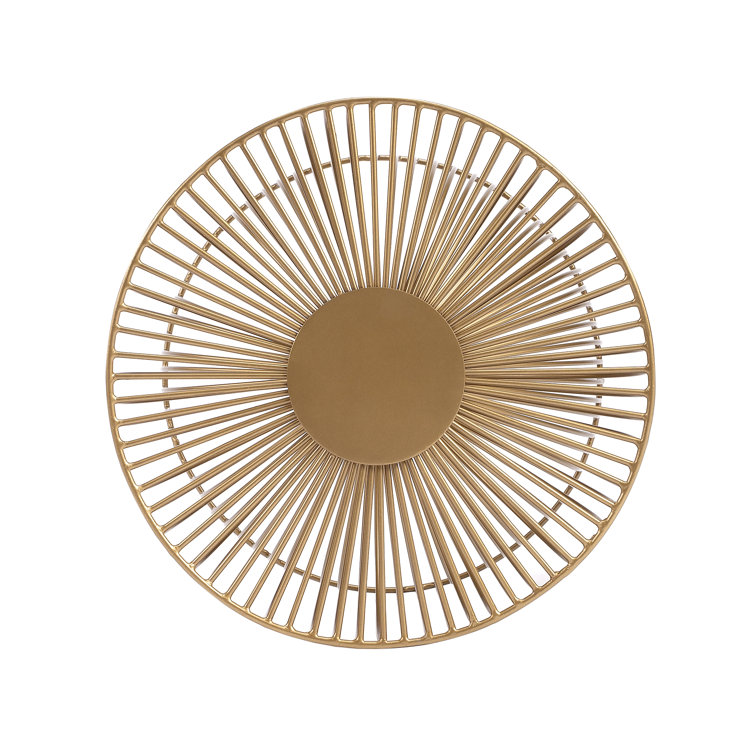 Nicholas Gold Metal and Glass Round End Table