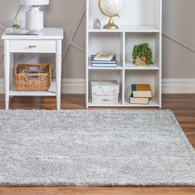 Cloud Gray 5x8 Rectangular Synthetic Shag Area Rug