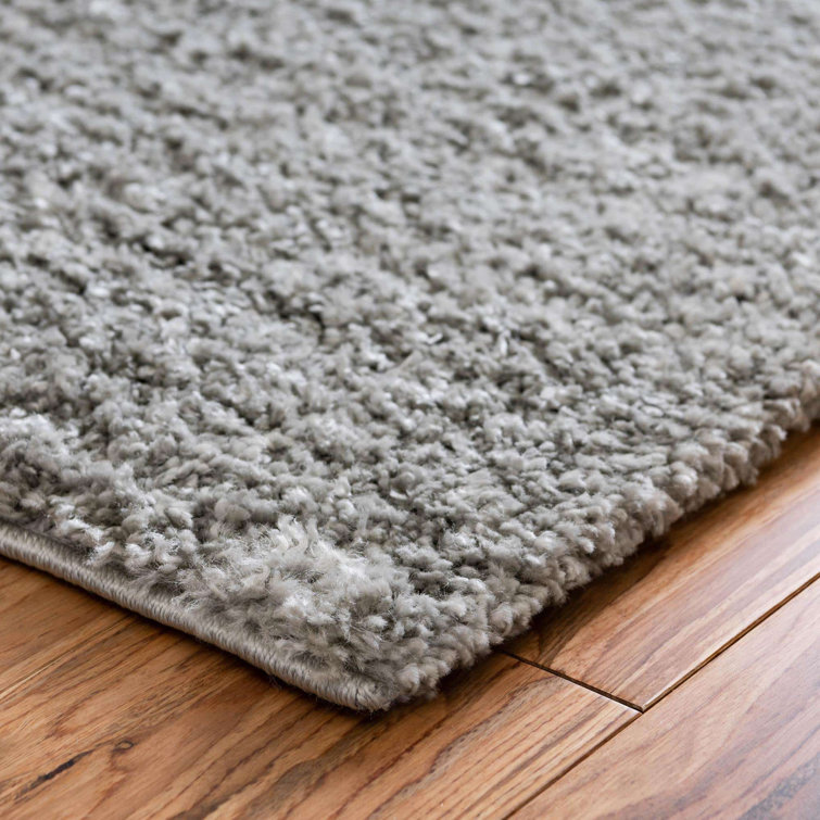 Cloud Gray 5x8 Rectangular Synthetic Shag Area Rug