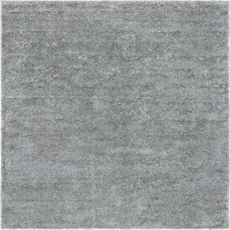 Cloud Gray 8' Square Synthetic Shag Rug