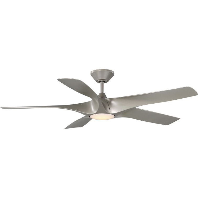 60-Inch Nickel Smart Ceiling Fan with LED Light and Remote