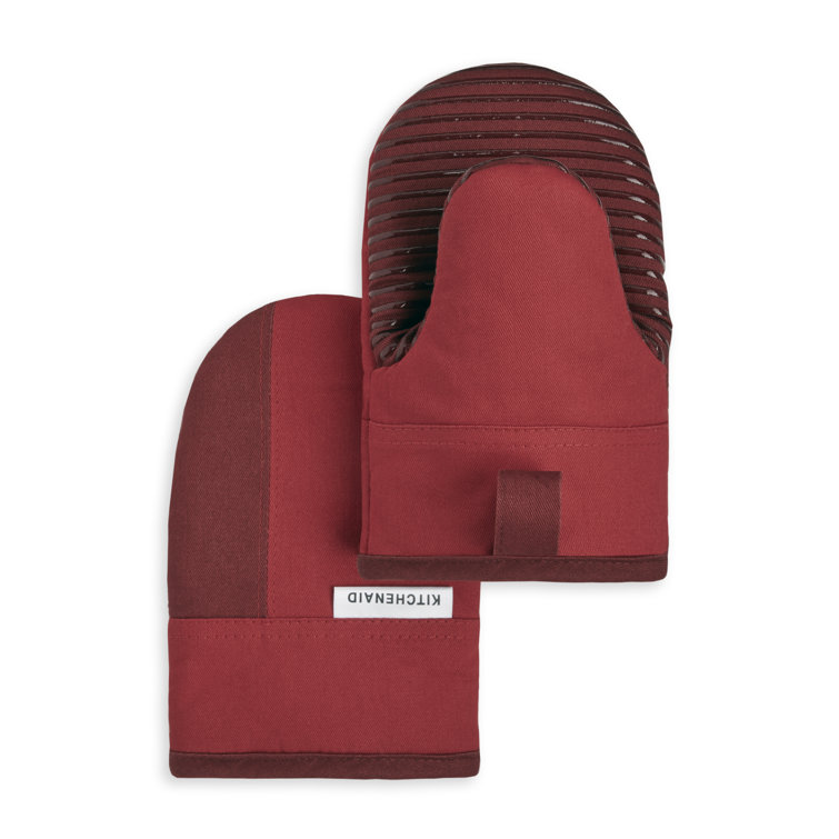 Passion Red/Bordeaux Silicone Mini Oven Mitt Set
