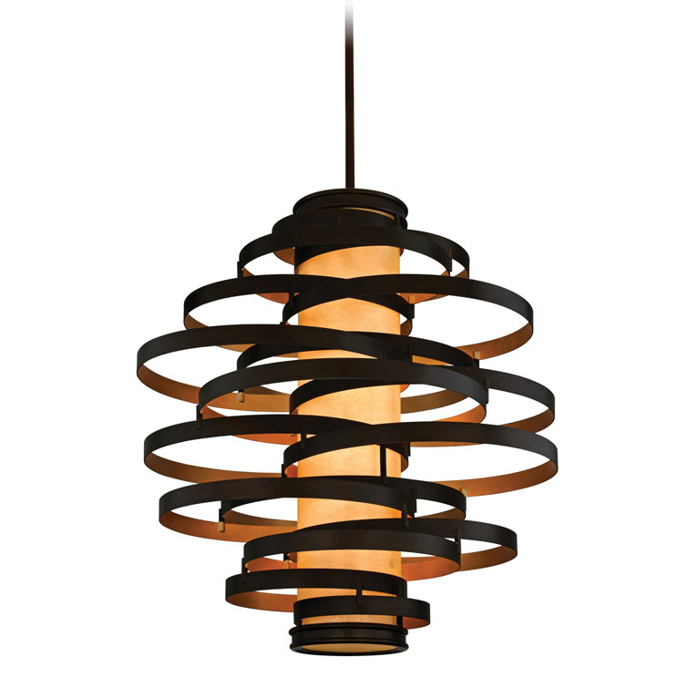 Corbett Vertigo 45" Bronze and Gold Leaf Modern Chandelier
