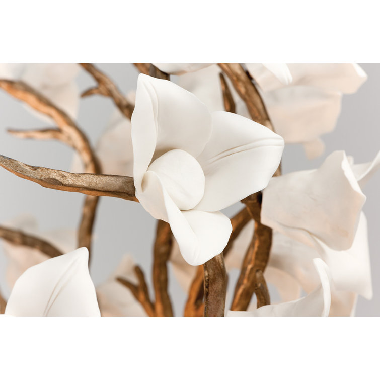 Lily Enchanted Silver Leaf Contemporary Wall Sconce