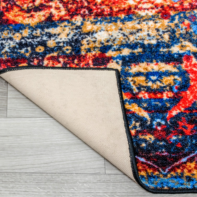Transitional Medallion Multi-Colored Synthetic Area Rug 36"L x 24"W
