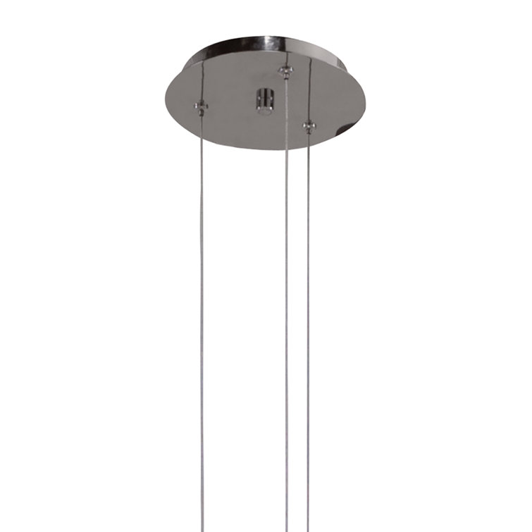 Gold Leaf and Polished Stainless Steel 26" Sculptural LED Chandelier