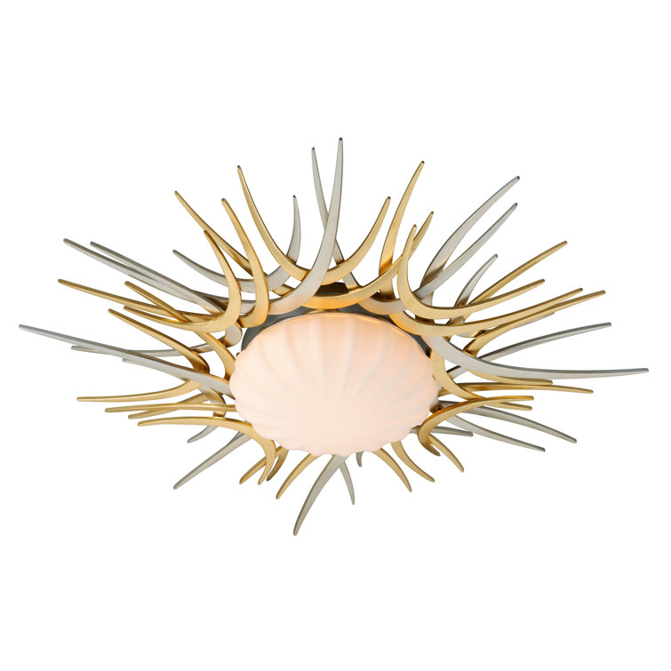 Helios Gold and Silver Leaf LED Flush Mount