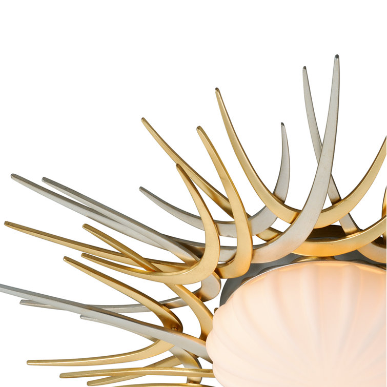 Helios Gold and Silver Leaf LED Flush Mount