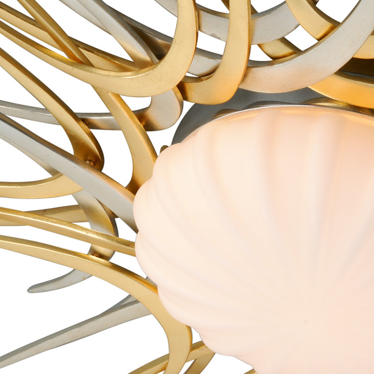 Helios Gold and Silver Leaf LED Flush Mount