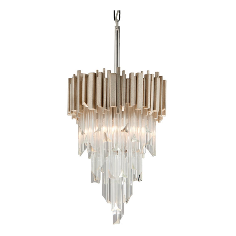 Mystique 3-Light Modern Silver Leaf Glass Pendant