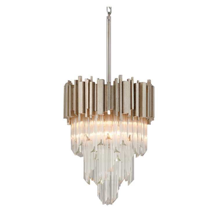 Mystique 4-Light Silver Glass Cone Pendant