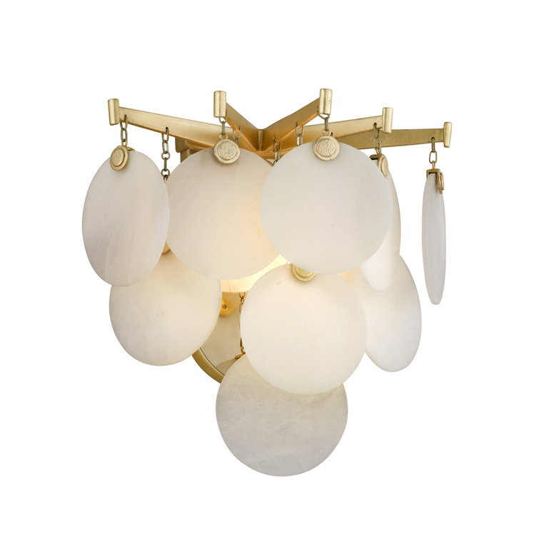 Gold Leaf Natural Stone Dimmable LED Wall Sconce