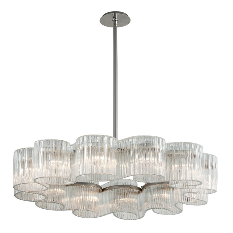 Circo Contemporary 45.5" Satin Silver Geometric Chandelier