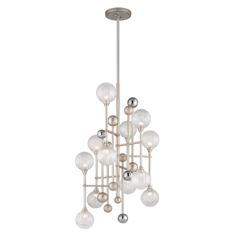Majorette Chrome Crystal 24" Contemporary Linear Chandelier