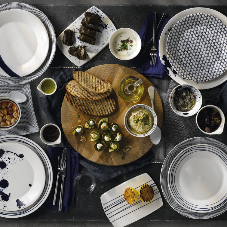Royal Doulton Pacific Dark Blue Porcelain Round Salad Plates Set