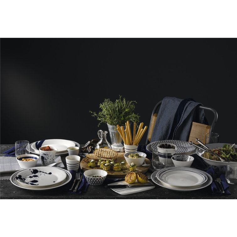 Royal Doulton Pacific Dark Blue Porcelain Round Salad Plates Set