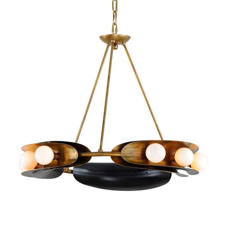 Marilyn 32'' Vintage Brass Globe-Shaped Plug-in Chandelier