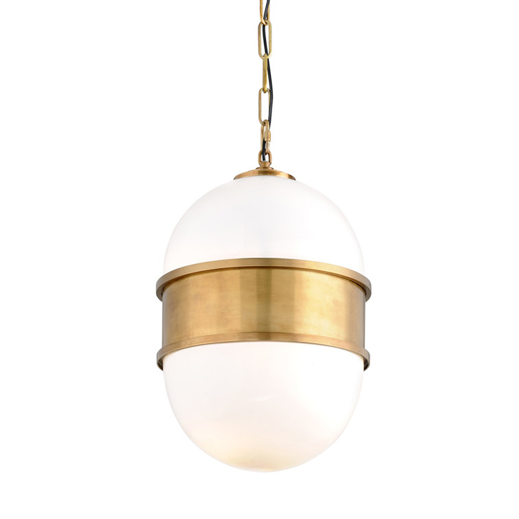 Broomley Vintage Brass Globe LED Island Pendant, 20"