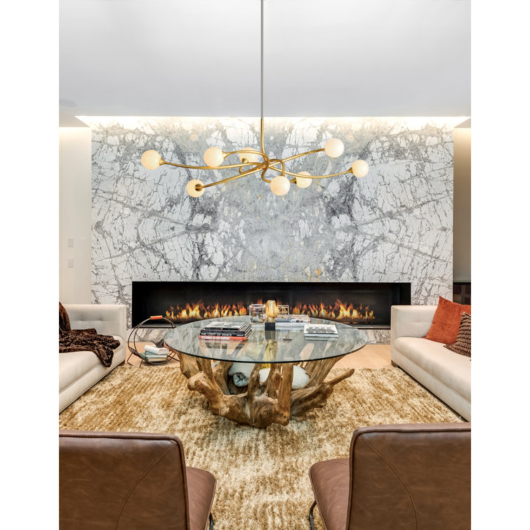 Signature Gold Leaf 60.5" LED Linear Pendant Light